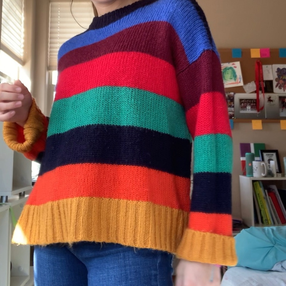 Urban outfitters striped crew-neck sweater